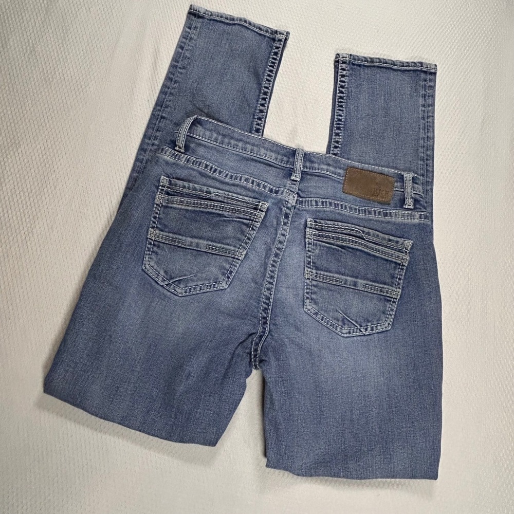 BKE Mens Straight Leg Medium Wash Denim Jeans Blue Contrast Stitch 32x32 No Tags